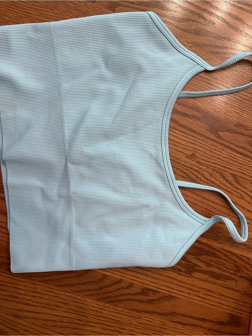 Athleta Light Blue Ribbed Cropped Tank